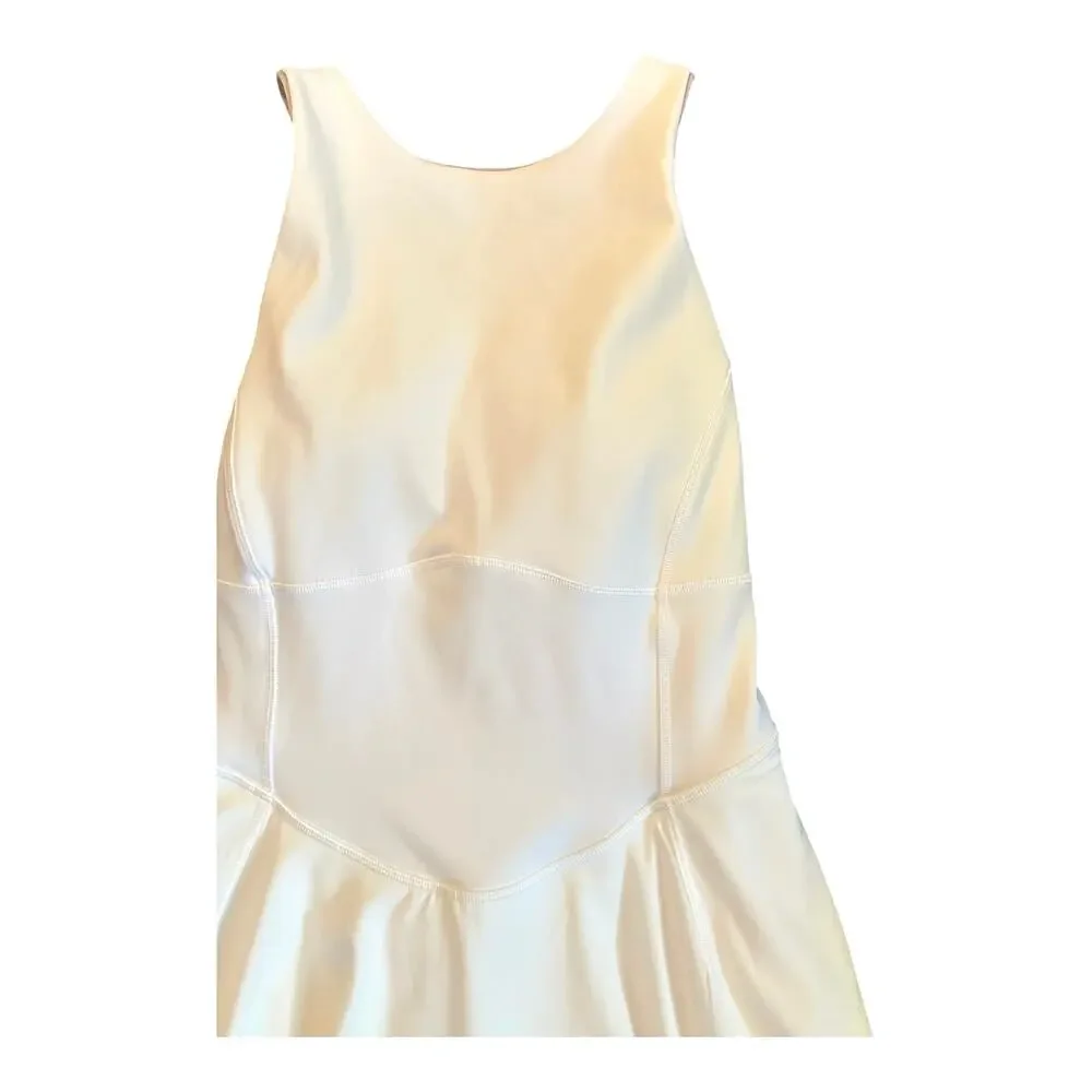 Women 4 Lululemon Court Crush Tennis Dress White Tank Nulu Travel Athletic
